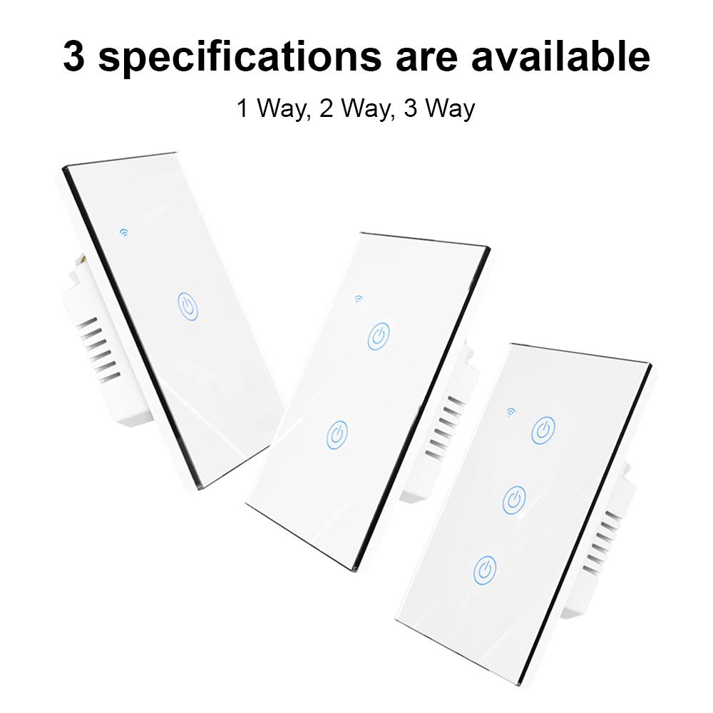 Сенсорная панель Wi-Fi, переключатель для дома, умная панель переключателя, светодиодный индикатор, панель из закаленного стекла