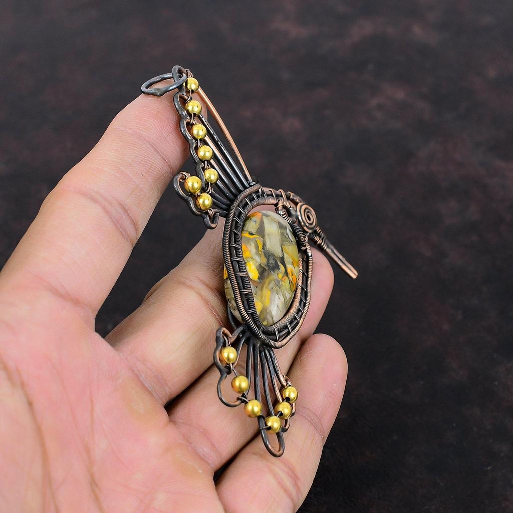 Медный кулон из яшмы, медная проволока, кулон, ювелирные изделия в виде птиц, кулон ручной работы в стиле бохо, ювелирные изделия из меди, драгоценных камней, женский специальный подарок