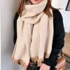 Checkered Scarf for Women In Winter Seasonal Imitation Cashmere Warm Tassel Shawl Thickened Cold Resistant Scarf