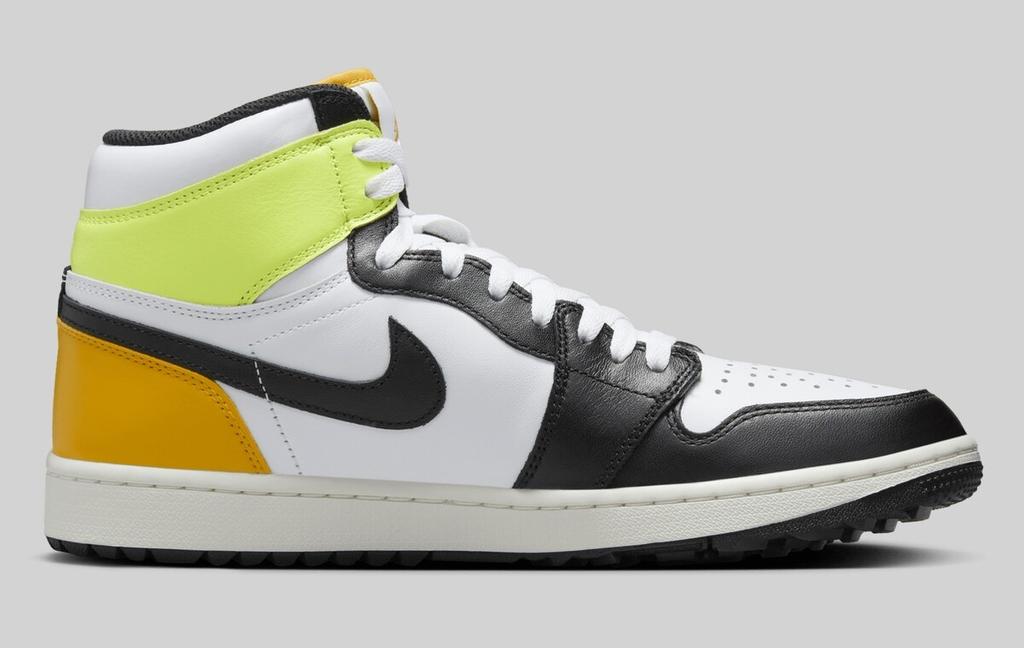 DQ0660-105 Nike Air Jordan 1 High Golf Белый Университетский Золотой Вольт Черный (Мужской)