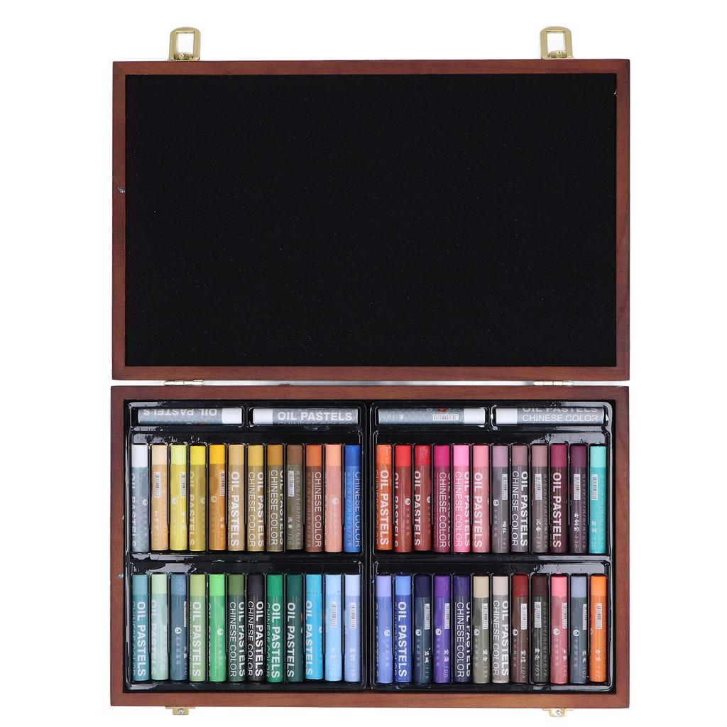 52pcs Oil Pastels 48 Colors Soft Touch Glossy Uniform Attractive Safe Reliable Art Accessories for