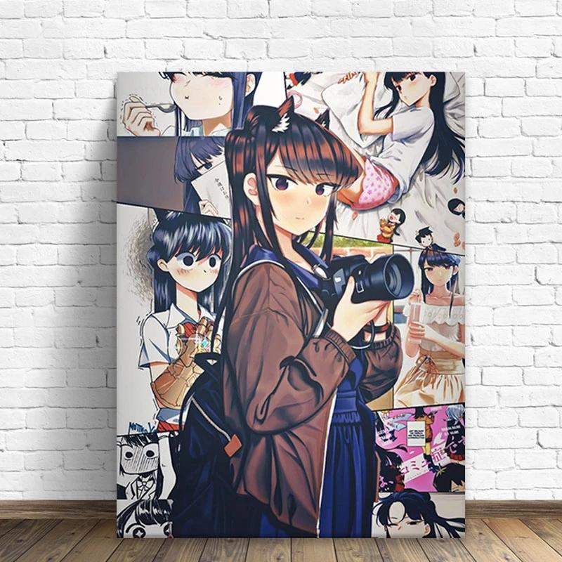 Рамка из цельного дерева Komi Shouko Komi San, аниме, украшение, домашний декор, холст, живопись, гостиная, манга, настенные художественные фотографии, плакаты, принты