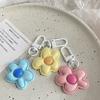 Colored Flower Keychain Heart Flower Bag Pendant Diy Accessories Candy Color Key Chains Decoration Jewelry