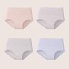 Высокая талия, 4 шт., дышащие женские трусики, хлопковое нижнее белье, трусы, большие размеры M-5XL