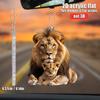 2D Flat, Double Lion Acrylic Pendant - Car Home Decoration, Backpack Accessories, Keychain Charm, the Perfect Gift for Animal Lovers