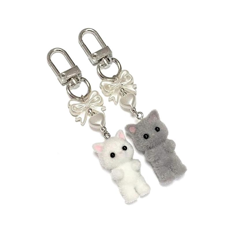 Милый брелок для ключей с изображением кошачьей лапки, милый бант, подвеска для телефона, чехол для наушников, ремешок, сумка-шнурок, декор