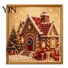 Unique DIY Christmas Decor Faux Pearl Art Kit, Winter Scene Painting Artistic Bead Kits 3D Sparkling Animal Wall Craft Kit for Adults, Holiday