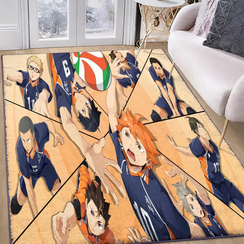 Floor Mat Soft Flannel Rug Non Slip Absorbent Mat for Bathroom Bedroom Home Decor Hot blooded Anime H Haikyuu