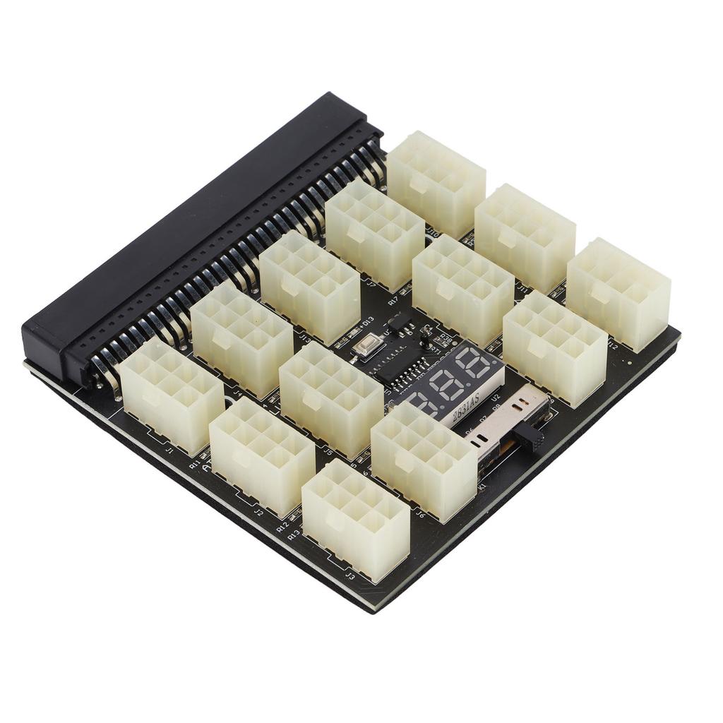 Power Supply Board Adapter 12V 6pin 8pin Power Board Converter with Voltage Temperature Display for Mining Graphics Card