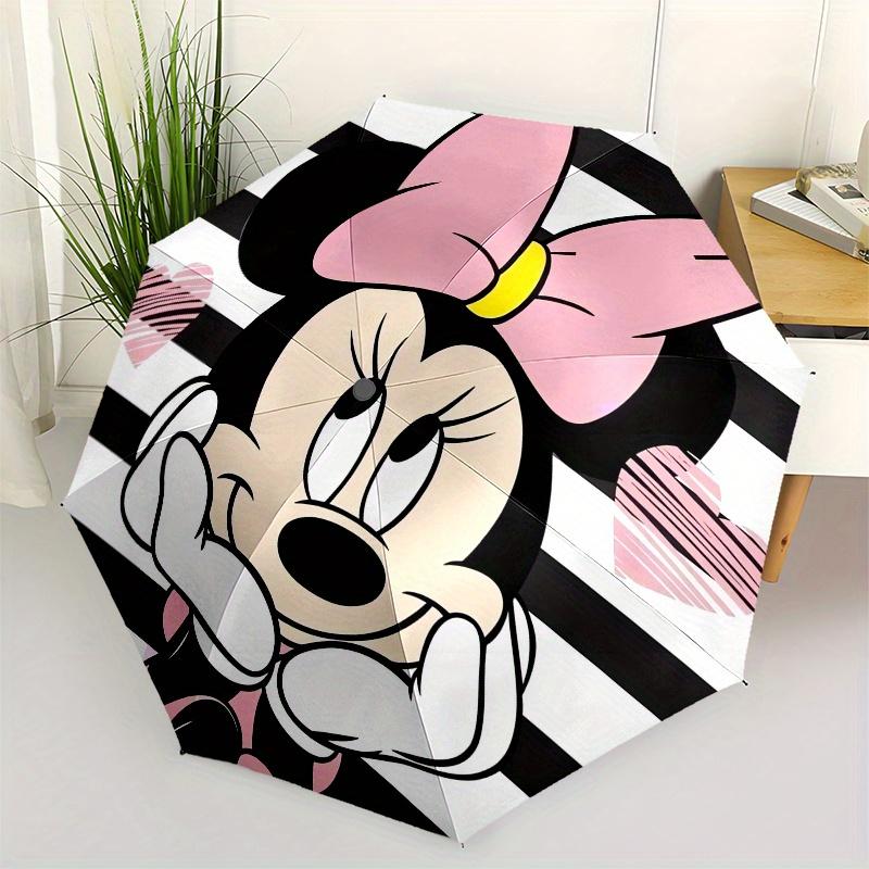 Disney Minnie Mouse,Bow Automatic Opening and Closing Umbrella Suitable for all occasion and business umbrella, unisex portable tri fold s
