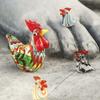 Desktop Ornaments Chick Rooster Glass Beads Miniatures Large Small Hens Statue Colorful Animal