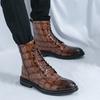 Мужская обувь большого размера новые кожаные туфли ботинки модные кожаные ботинки с высоким верхом тренд внешней торговли деловая одежда ботинки Мартина короткие ботинки