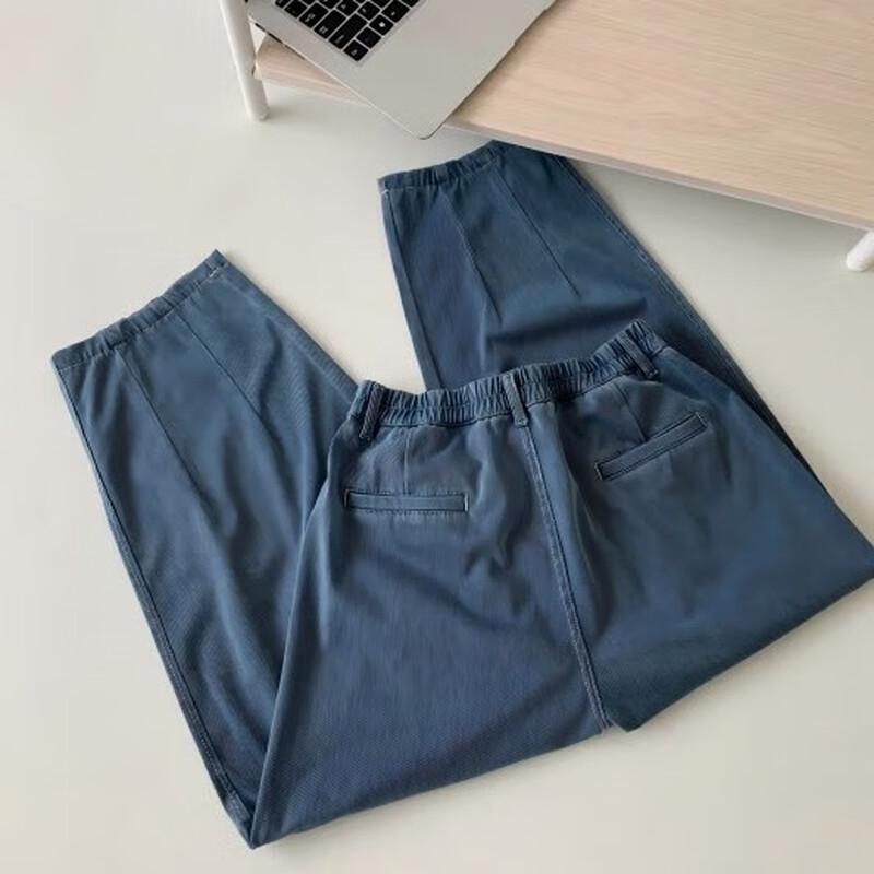 VITABERRY Linen Blend Anti-Wrinkle Wide-Leg Cropped Jeans