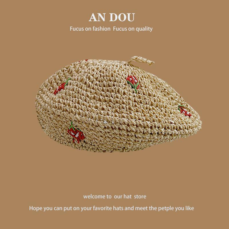 Весенне-летняя милая соломенная шляпа с диким плетением, женская солнцезащитная шляпа для моря, солнцезащитный крем для рыбалки, шляпа с большими полями, показывающая лицо, маленькая шляпа-горшок, прилив
