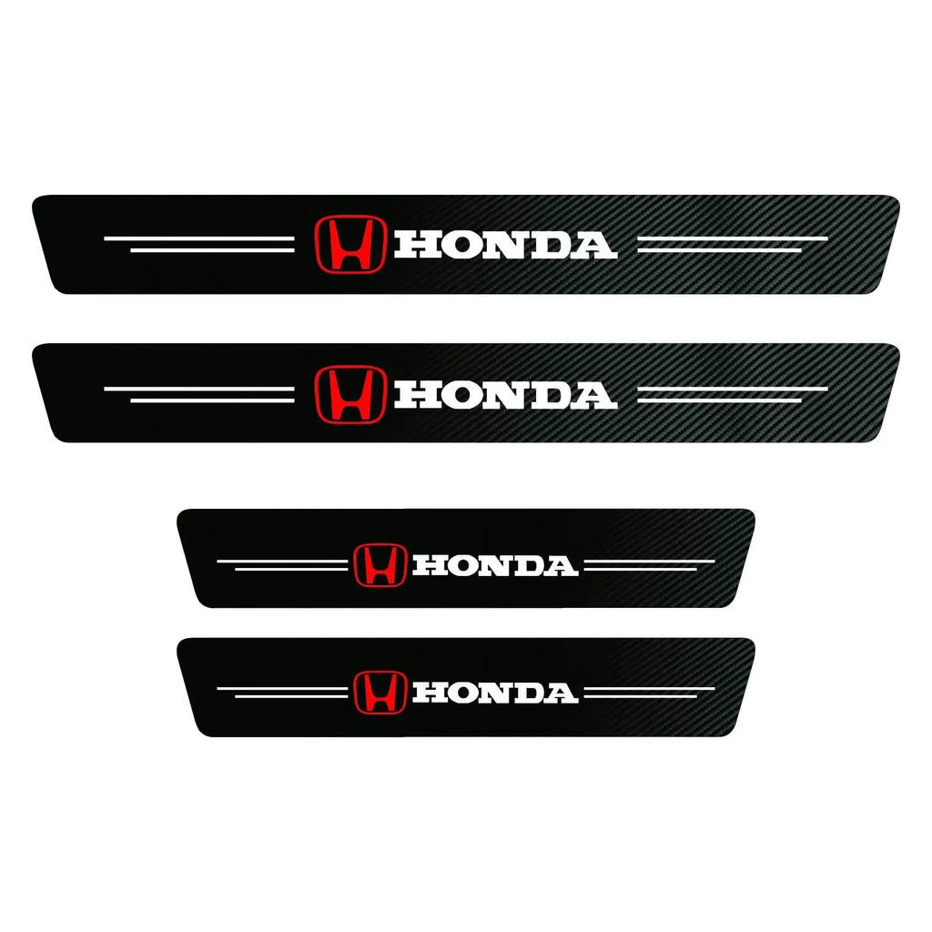 AAADK1 Car threshold protection sticker Honda Civci FIT CRV Accord HRV logo scratch resistant carbon fiber threshold decorative sticker