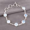 Молочный опал драгоценный камень 925 проба серебро ювелирные изделия ручной работы браслет подарок для друга RB-14-19