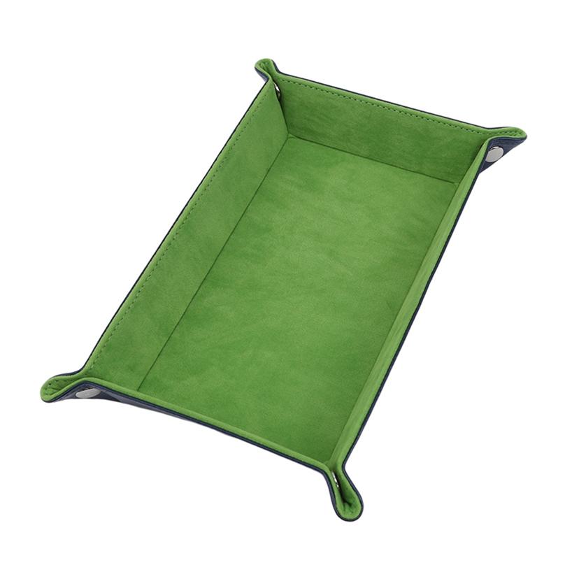 Dice Rolling Tray Pu Leather Collapsible Dice Tray Change Key Wallet Coin Box Tray