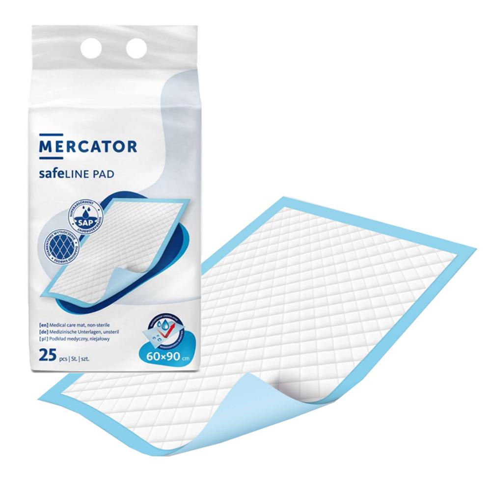 Absorbent Bed Pad 60cm x 90cm Safeline Pad 1168ml 25 Pcs