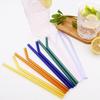 3Pcs Glass Straws 20cm Colorful Reusable High Borosilicate Glass Drinking Straw for Cocktail Smoothie Milkshake With Cleaning Brush