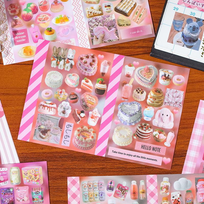 4 Piece Taste Travel Series Cut Film Sticker Japanese Retro Y2K Sticker Journal Handbook Scrapbooking Kawaii Decoration Sticker
