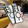 Чехол Magsafe для Samsung Galaxy S 25 S25 S22 Ultra S24 Plus S23 FE с металлическим кольцом, магнитной подставкой, роскошная задняя крышка