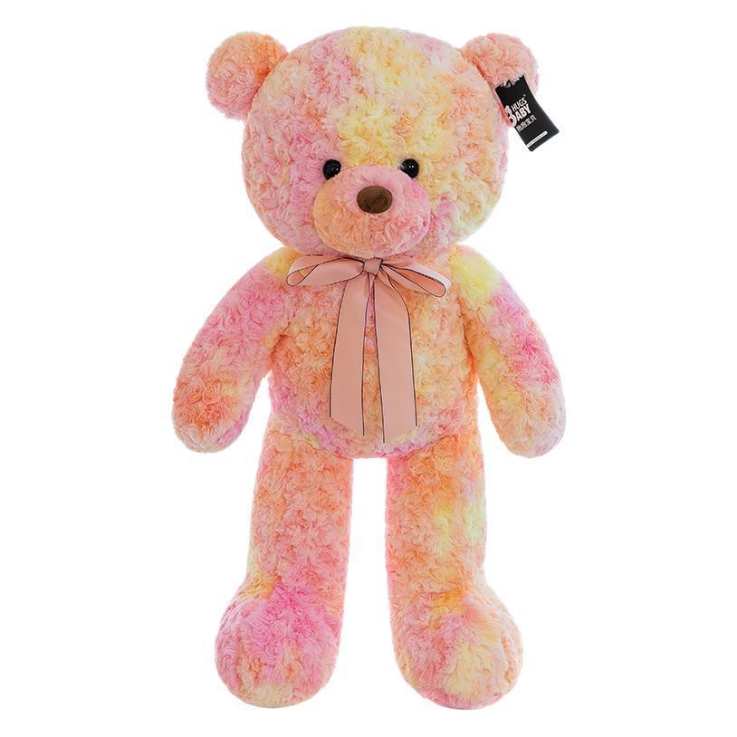 Плюшевый разноцветный медведь для обнимания - Большая успокаивающая подушка-игрушка в подарок