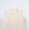 Весна 2025 Женская европейская и американская мода Двубортный вязаный жилет без рукавов с круглым вырезом