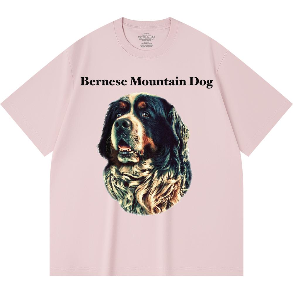Футболка из 100% хлопка плотностью 230 г/м2 с принтом бернской горной собаки, забавная футболка из чесаного хлопка в стиле Харадзюку