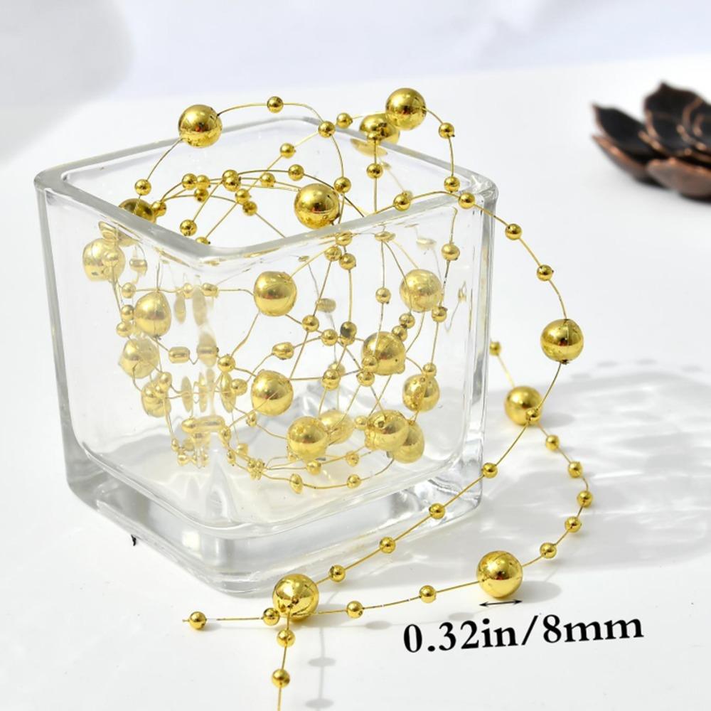Gold Pearl Beads Chain 8+3mm Pearl Bead Garland Pearl Strand Trim DIY Craft