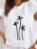 (Asian Size) Clothing Shirt Women Printed Lady Casual Short Sleeve T Tee Top Sweet Flower Style Cute Fashion Female Graphic T-shirts