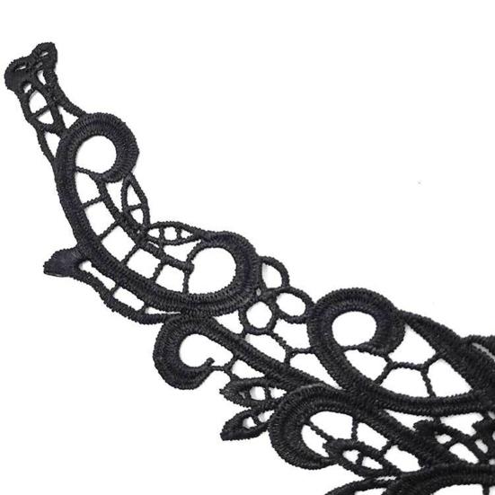 Embroidered Lace Collar V-Neck Butterfly Applique Women Embroidery Lace Neckline for Dress Gown Costumes DIY Sewing