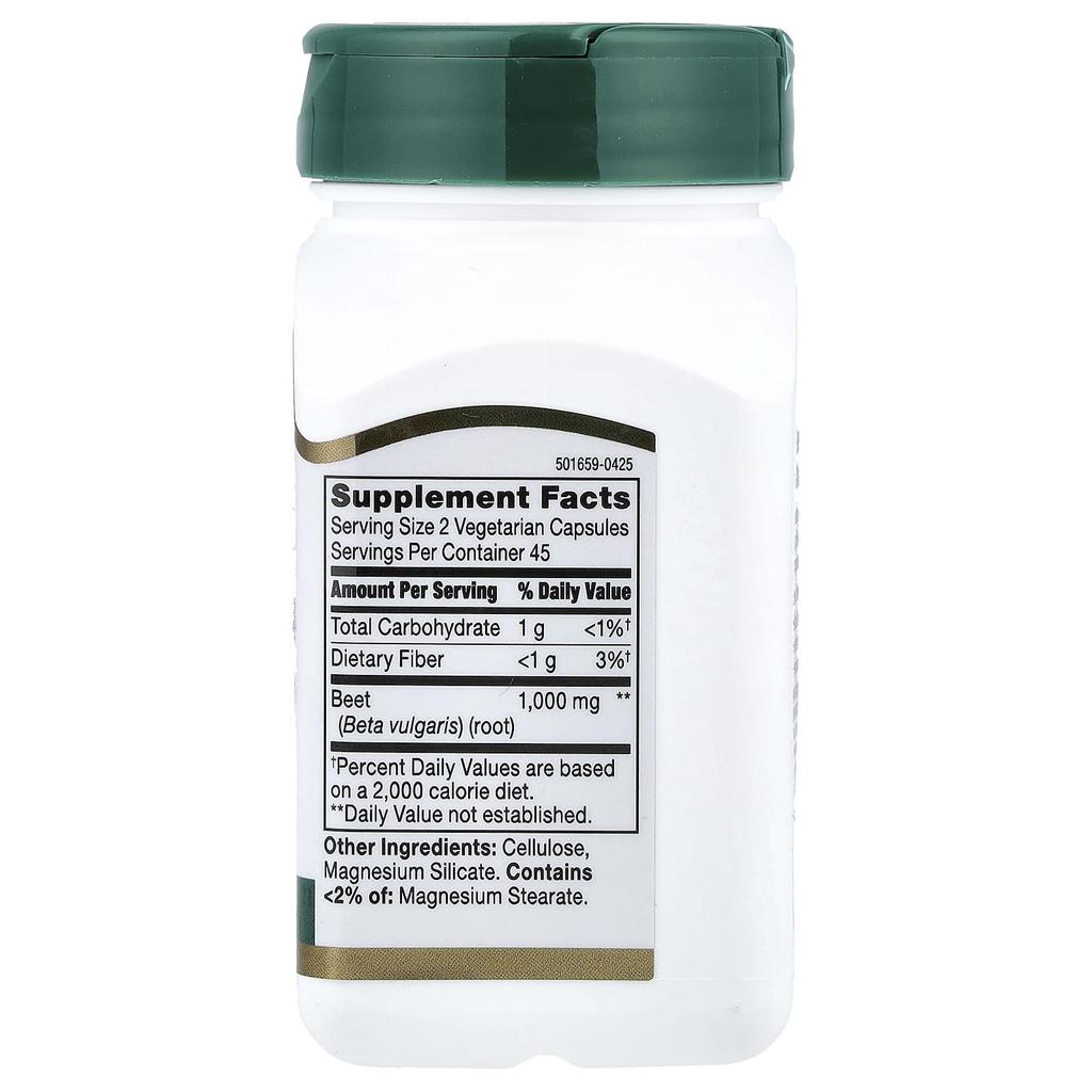 21st Century Beet Root, 90 Capsules (500mg Per Capsule)