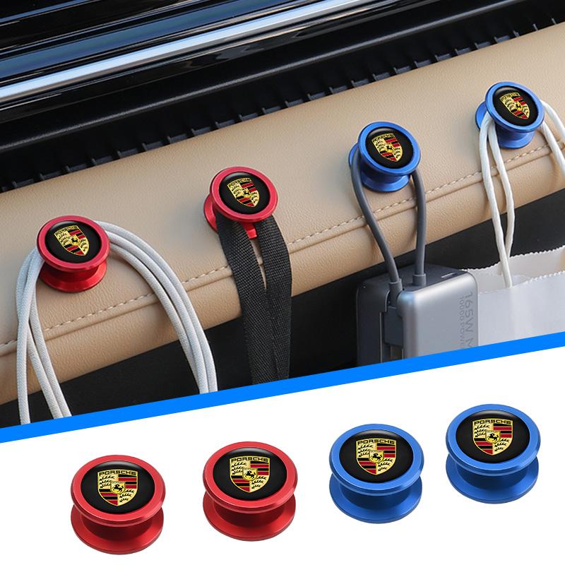 1 шт. Мини круглый крючок-держатель для автомобилей Хранение кабелей данных Ключей Для Porsche Boxster Cayenne Panamera Macan Cayman 911 918 996
