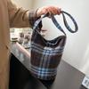 Сумка на одно плечо, Винтажная клетчатая сумка, Сумка-тоут, Жилетная сумка большой вместимости
