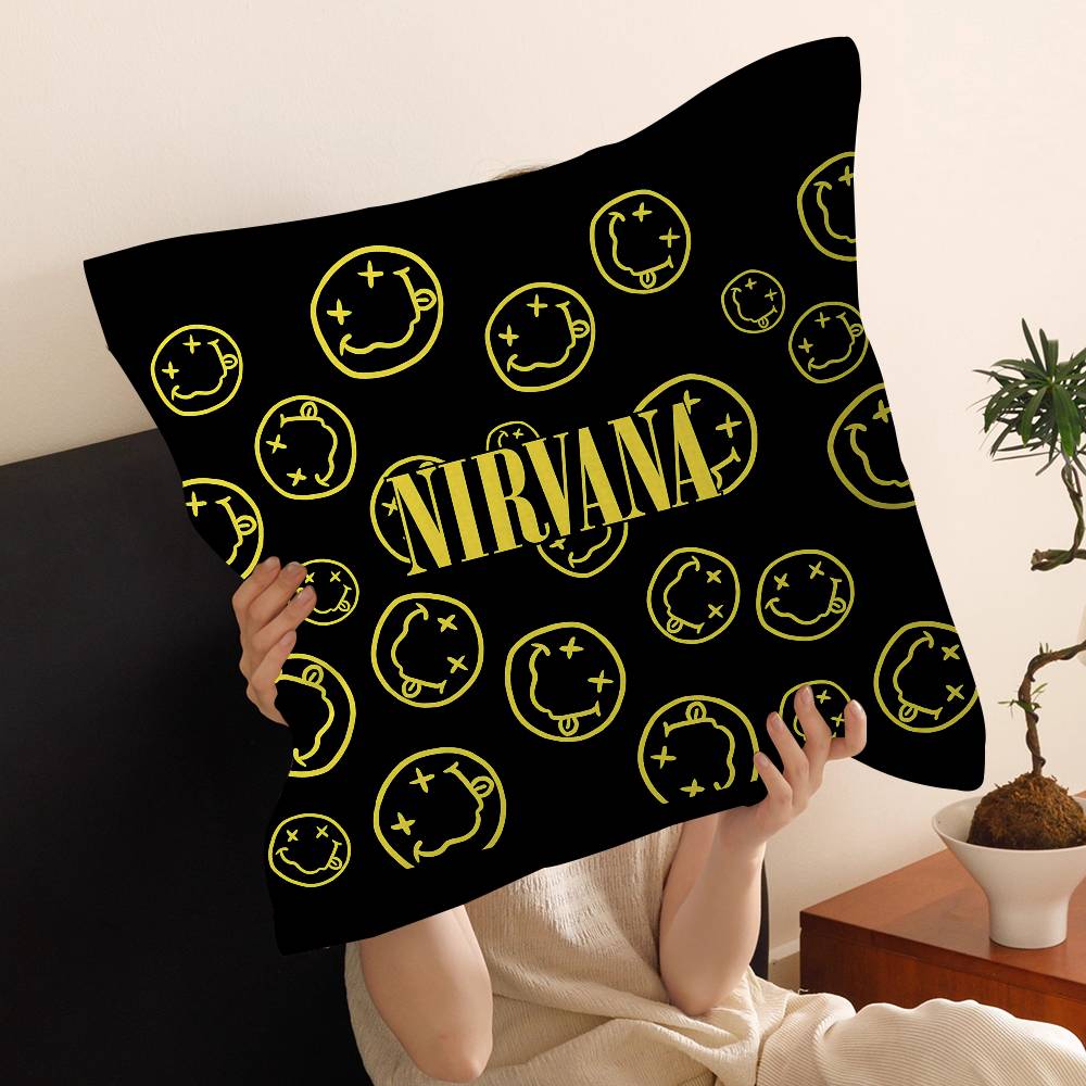 NNirvanas Band Personalized Pillow Cover Kids Bedroom Wild Party Decor Pillowcase Kid Birthday Shower Gift