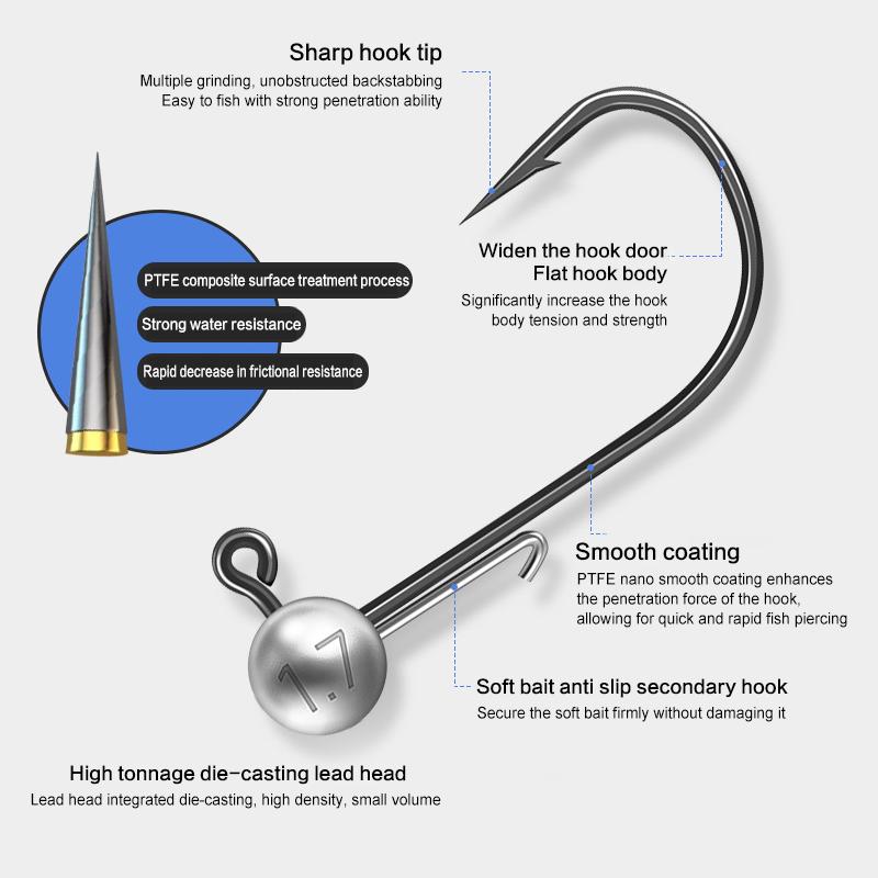 Палисандровые Джиг-головки Рыболовный Крючок Длинное Ушко Широкий Зазор 5Г 7Г 10Г 14Г Неокрашенные Шарик Острые Джиг-головки Для Форели Окуня Рыболовные Снасти