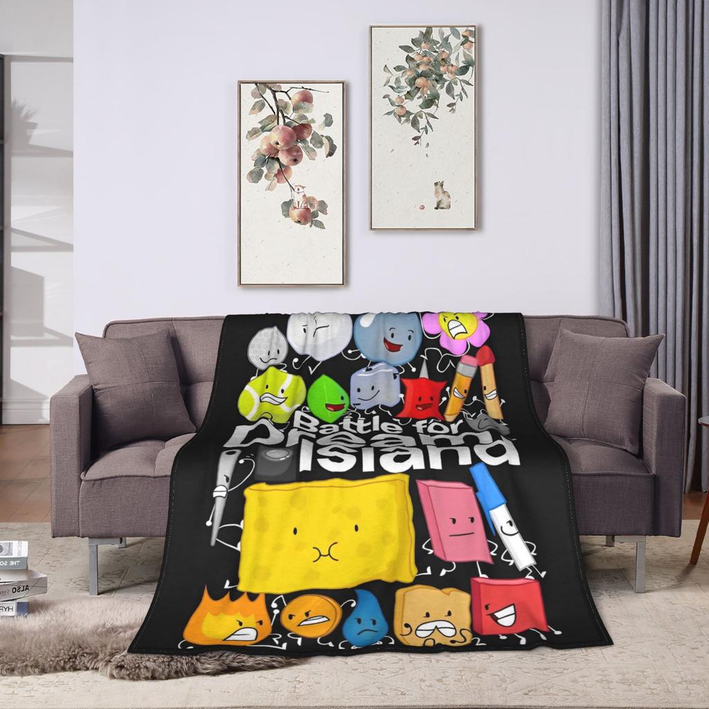 BFDI Inanimate Insanity Blankets Fleece Summer Portable Warm Throw Blankets for Sofa Office Bedding Throws