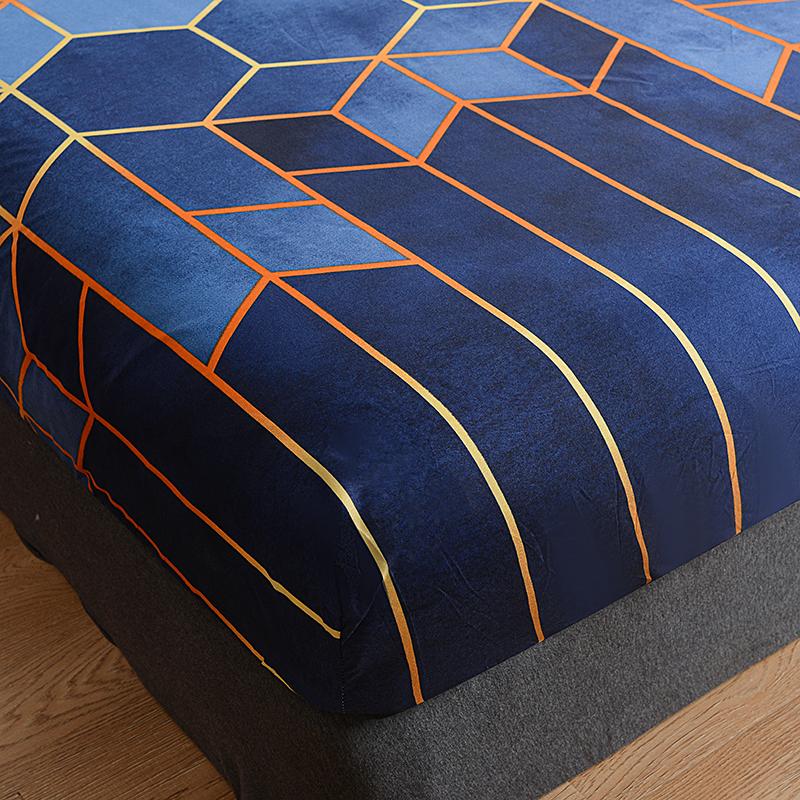 Single Size Bed Cover Printed Fitted Bedsheet Queen/King Size Bed Linen Super Soft Mattress Protector Sabanas (No Pillowcase)