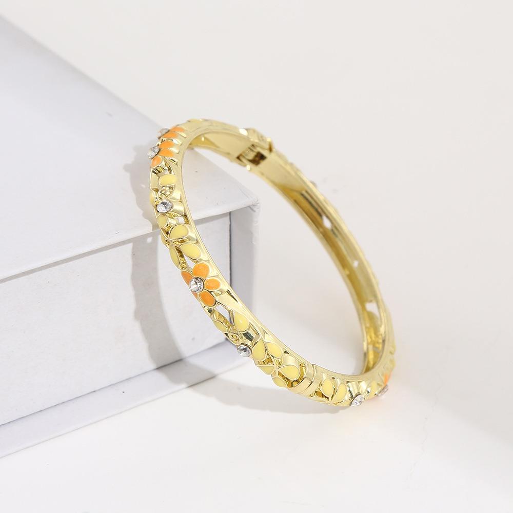 Colorful Enamel Bangle Vintage Flower Enamel Bangle Cloisonne Bracelet Party Jewelry