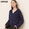 Autumn and Winter Solid Color PoLo Collar Sweater Blouse Korean Style Long-sleeved Loose Thin Velvet Cotton Stitching Jacket