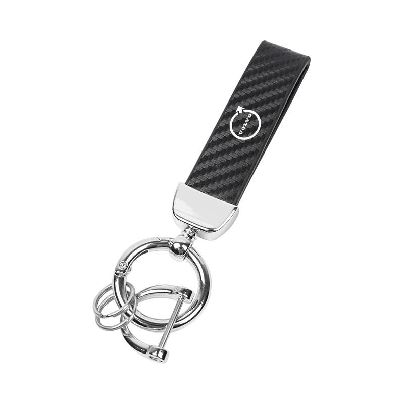 rvgfn3 Car Keychain With Custom Logo Keyring Key Cover Gift For Volvo XC60 XC40 V60 V40 XC90 XC70 V50 S60 V70 S90 AWD V90 Carbon Fiber