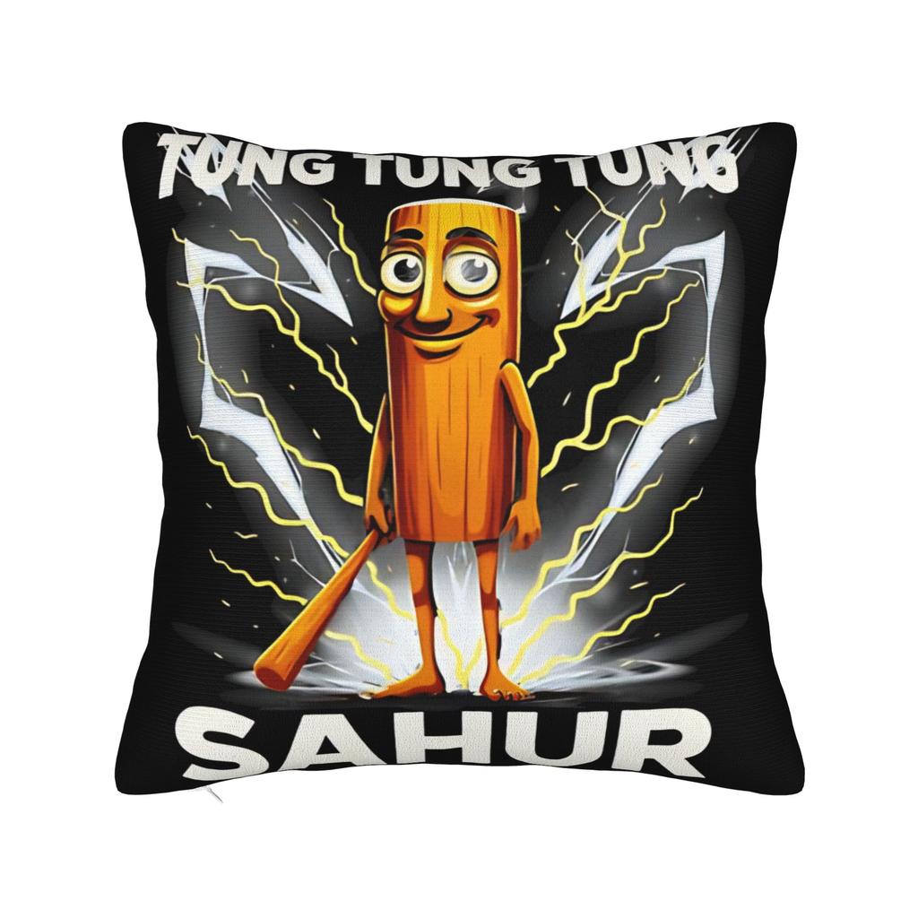 Tung Tung Tung Sahur Funny Meme Pillow Case  Graphic Pillow Cover For Wedding Party Home Decor Cute Funny Pillowcases