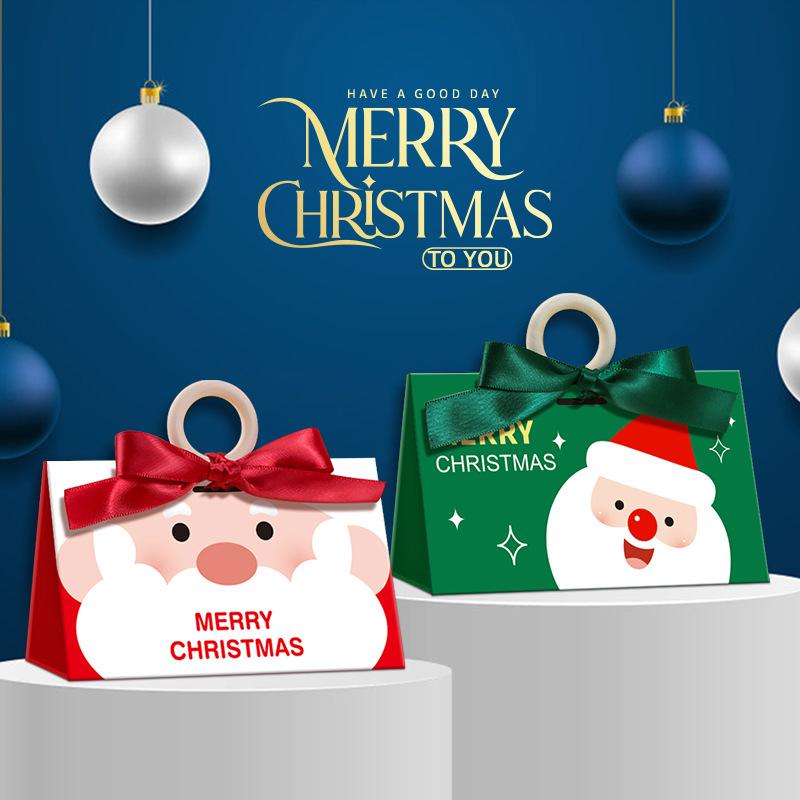 Triangle Christmas Gift Storage Box Cartoon Santa Claus Pattern Candy Chocolate Packaging Box Decorative Paper Box 10 Piece/Lot