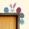 Easter Bunny Door Corner Decoration Farmhouse Rustic Colorful Egg Carrot Rabbit Ears