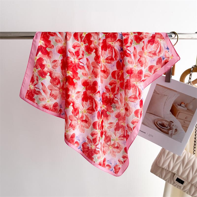 Feiyun Liufang Printed Silk Scarf Square Scarf Premium Shawl Professional Versatile Neck Small Square Scarf Headscarf