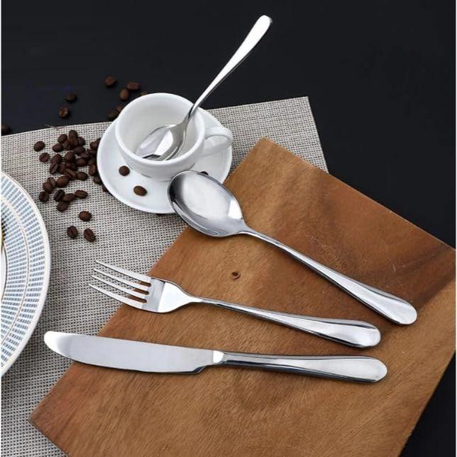 Набор серебряных ложек Премиальный набор столовых приборов из нержавеющей стали Зеркально полированный набор столовых приборов Прочный набор столовой посуды для дома и кухни,