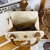 Pastoral Style Straw Bag Women's 2024 Summer Retro Handheld Bamboo Bag Versatile Shoulder Crossbody Bag Beach Bag