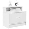VidaXL Bedside Table with Drawer White 51x31x47 Cm, Side Table, Bedside Cabinet, Side Table for the Bedroom, 858668