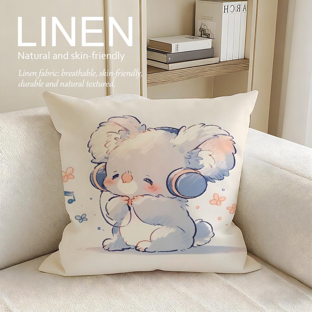 Cute Baby Koala Cushion Cover Pillowcase Set Pcs x x Breathable Washable Sofa Cushion Cover