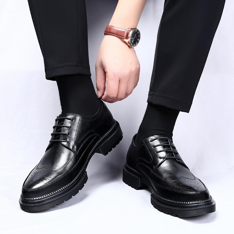 Классические мужские туфли из натуральной кожи в деловом стиле, модные резные мужские туфли на шнуровке, удобные свадебные туфли для банкета